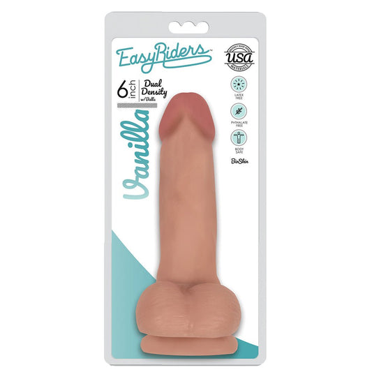 Easy Riders 6" Slim Bioskin Dong With Balls Vanilla