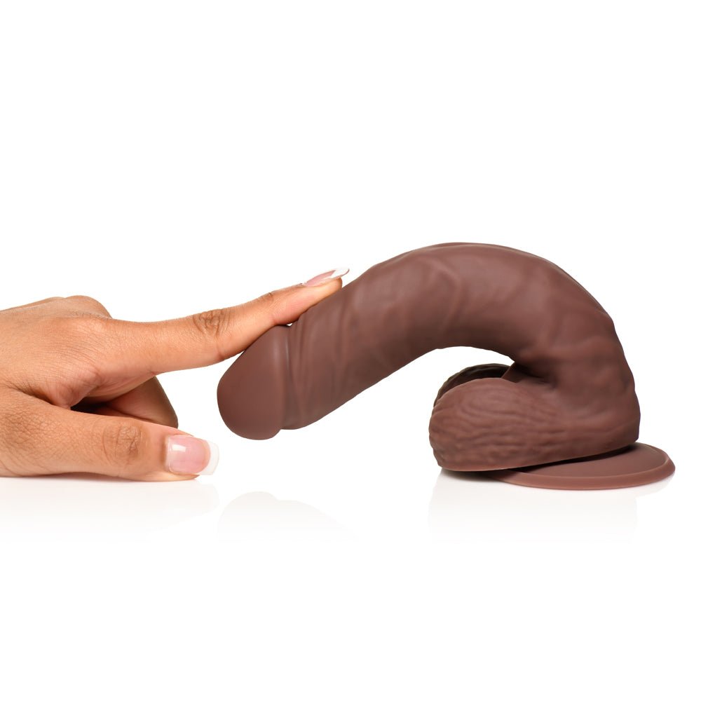 Easy Riders 7" Silicone Dildo With Balls Dark