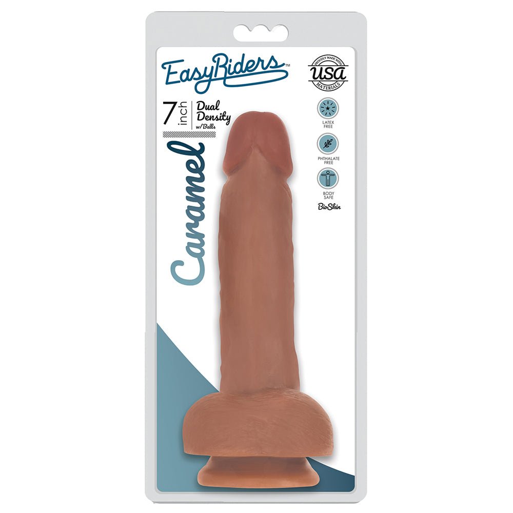 Easy Riders 7" Slim Bioskin Dong With Balls Carmel