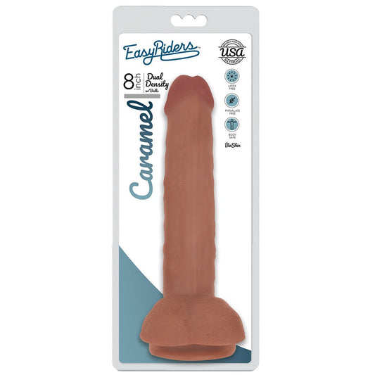 Easy Riders 8" Slim Bioskin Dong With Balls Carmel