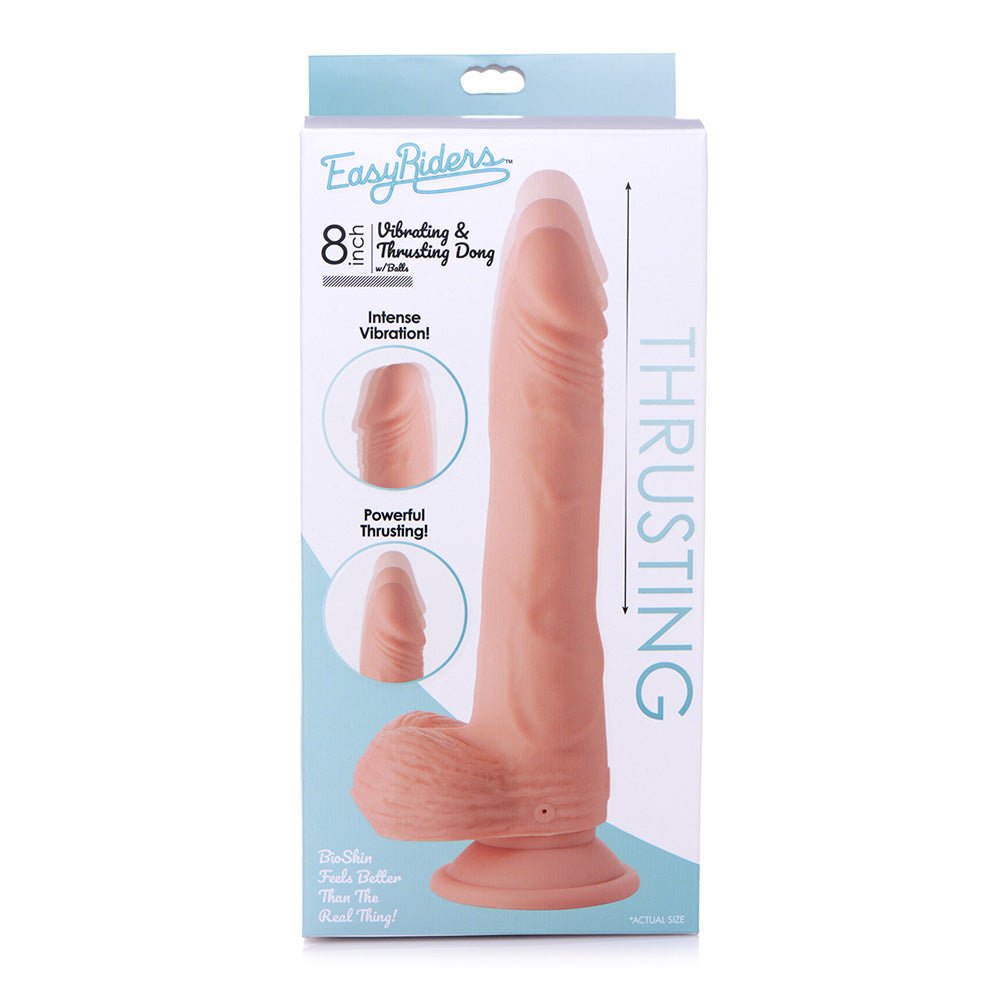 Easy Riders 8" Thrusting Dildo With Balls Light