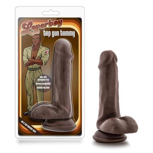 Blush Loverboy Top Gun Tommy 6" Realistic Cock - Chocolate