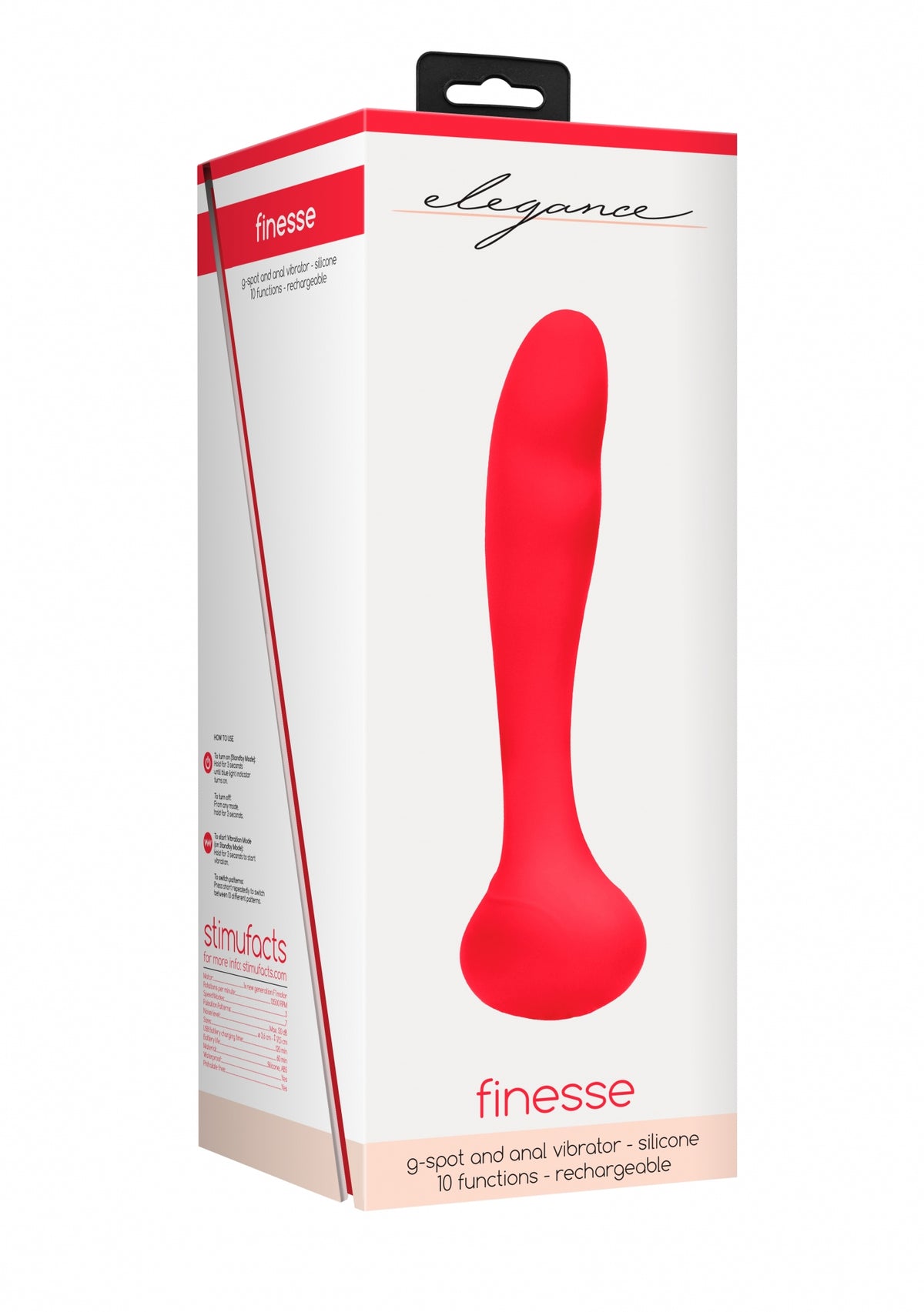 Elegance G-Spot And Prostate Vibrator Finesse Red - Temptations