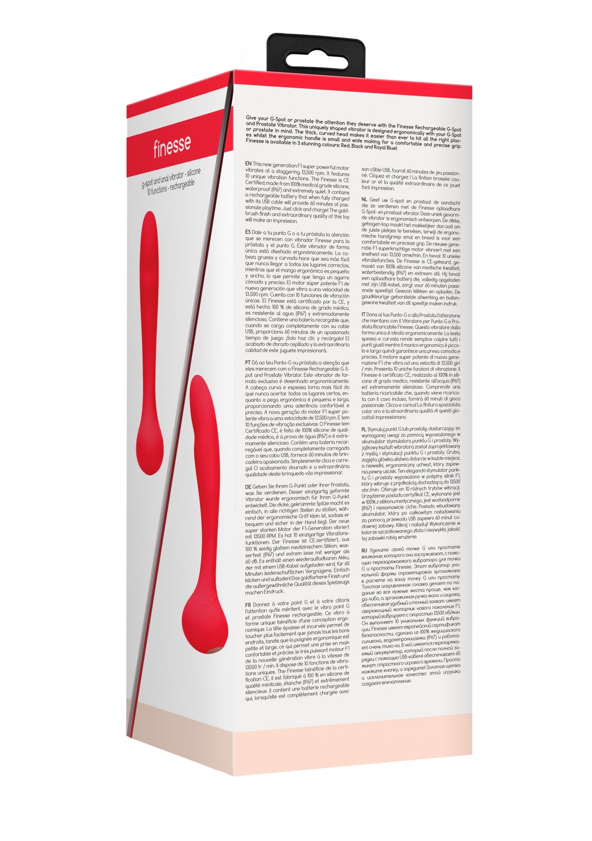 Elegance G-Spot And Prostate Vibrator Finesse Red - Temptations