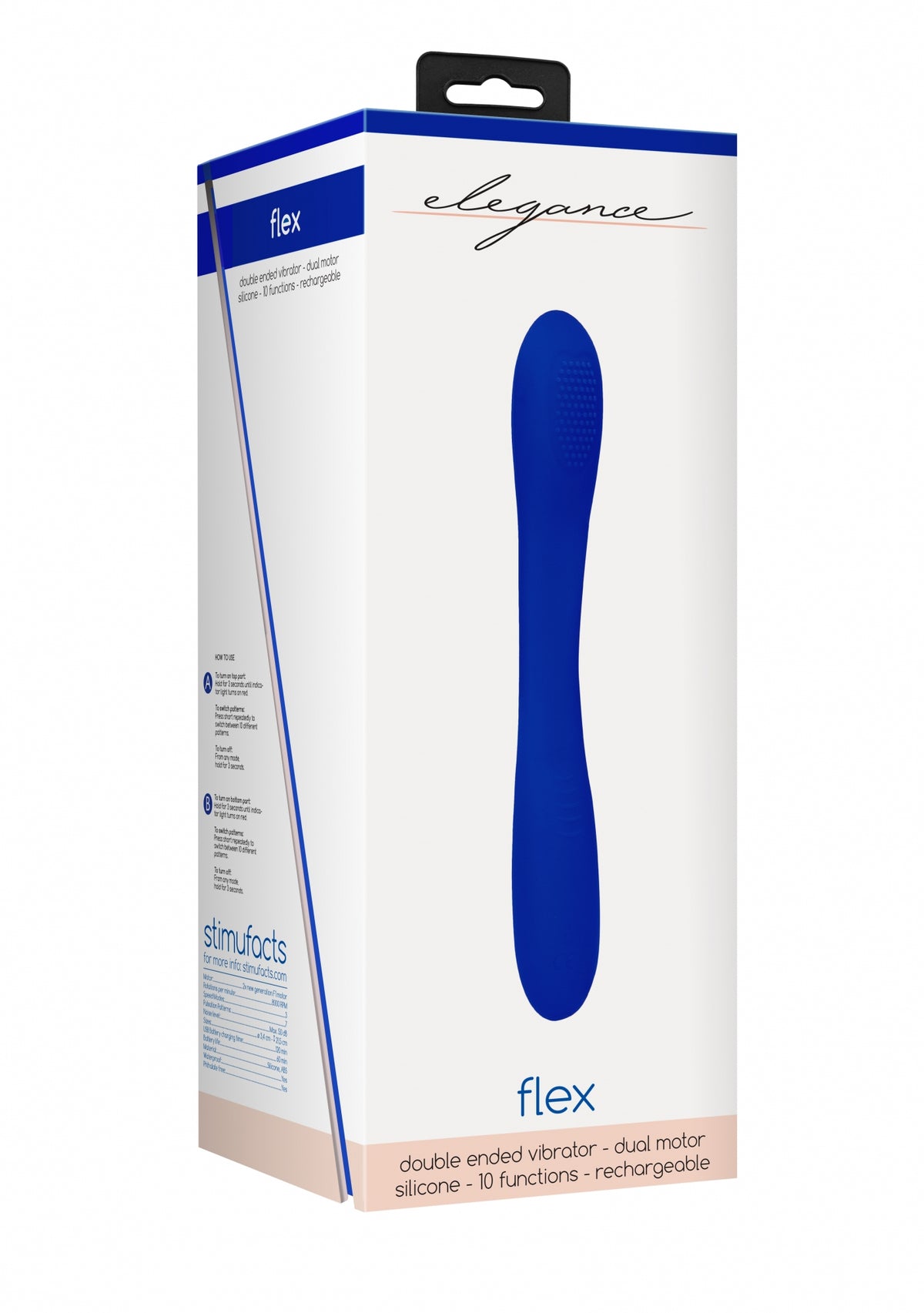 Elegance Double Ended Vibrator Flex Blue - Temptations