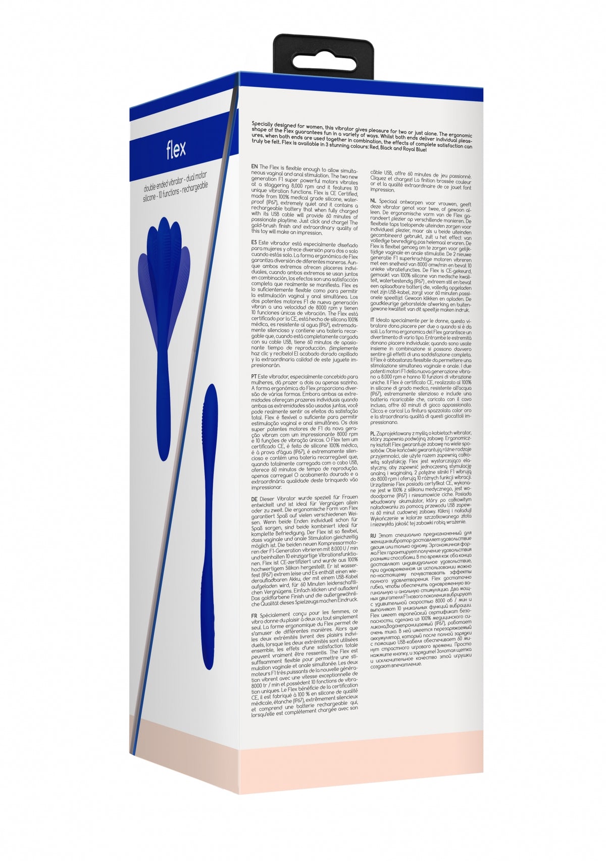 Elegance Double Ended Vibrator Flex Blue - Temptations