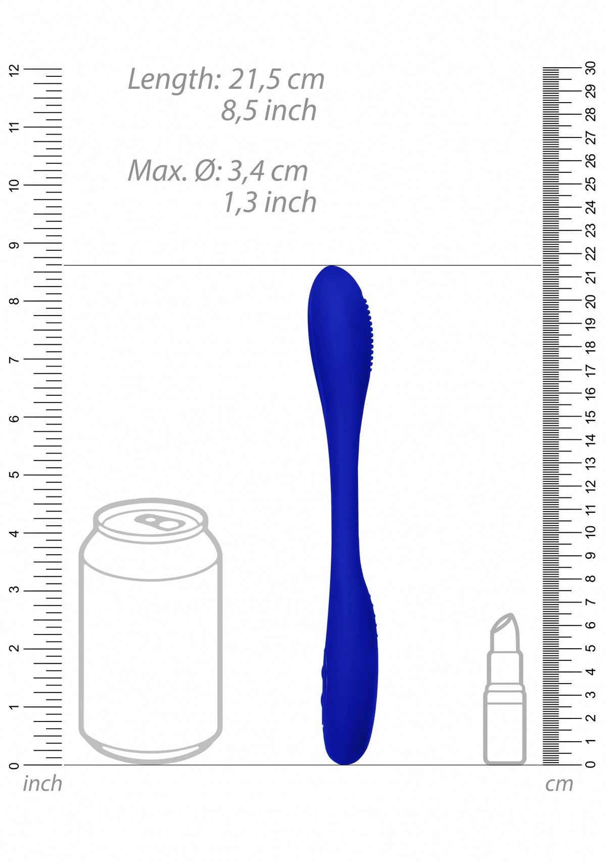 Elegance Double Ended Vibrator Flex Blue - Temptations