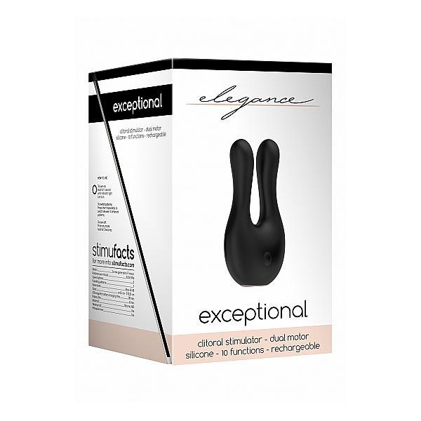 Elegance Dual Motor Clitoral Stimulator Exceptional Black - Temptations