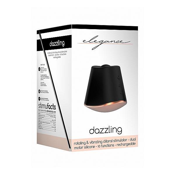 Elegance Rotating & Vibrating Clitoral Stimulator Dazzling Black - Temptations