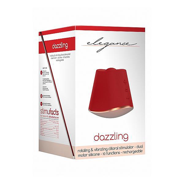 Elegance Rotating & Vibrating Clitoral Stimulator Dazzling Red - Temptations