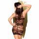 Eye - Catcher High - Neck Mini Dress With Criss Cross Details Black - Temptations