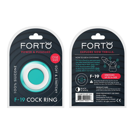 F-19: 100% Liquid Silicone 2 Tone C-Ring O/S Black/White
