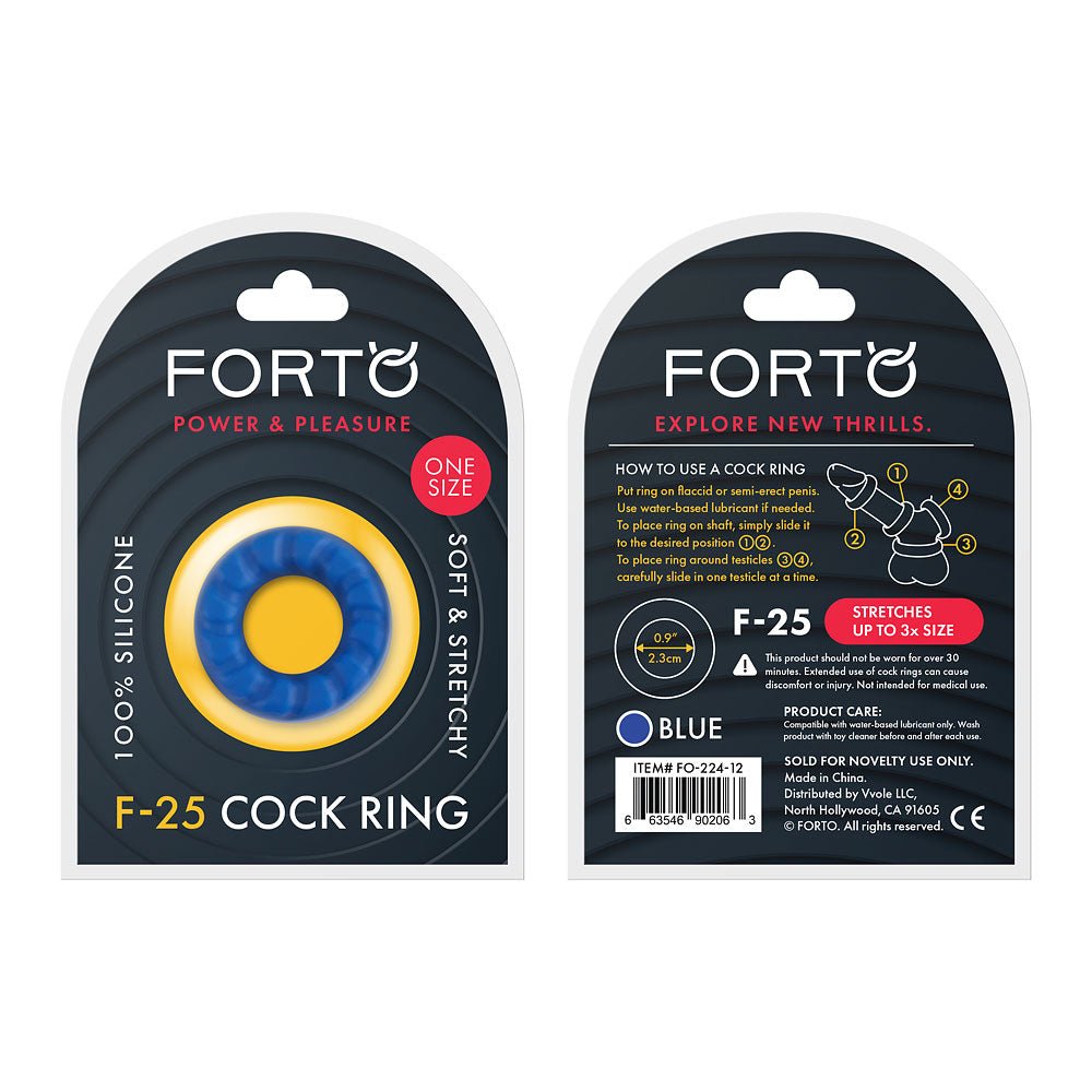 F-25: 23Mm 100% Liquid Silicone C-Ring O/S Blue