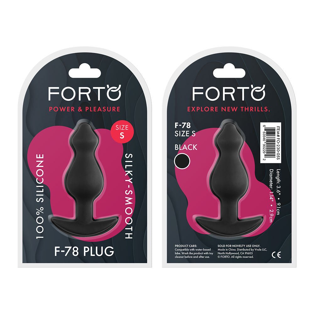 F-78: Pointee 100% Silicone Plug Small Black