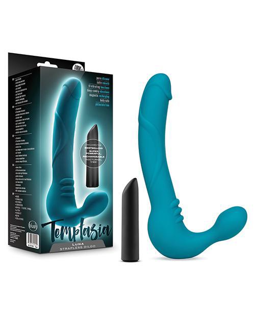 Blush Temptasia Luna Strapless Silicone Dildo - Teal