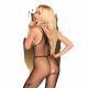 Fancy Dope One Shoulder Bodystocking With Open Crotch Black - Temptations