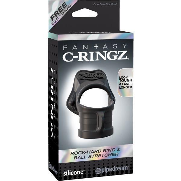 FANTASY C - RINGZ ROCK HARD RING & BALL STRETCHER BLACK - Temptations
