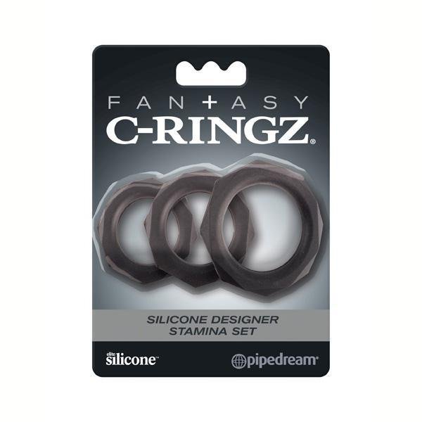 FANTASY C - RINGZ SILICONE DESIGNER STAMINA SET BLACK - Temptations