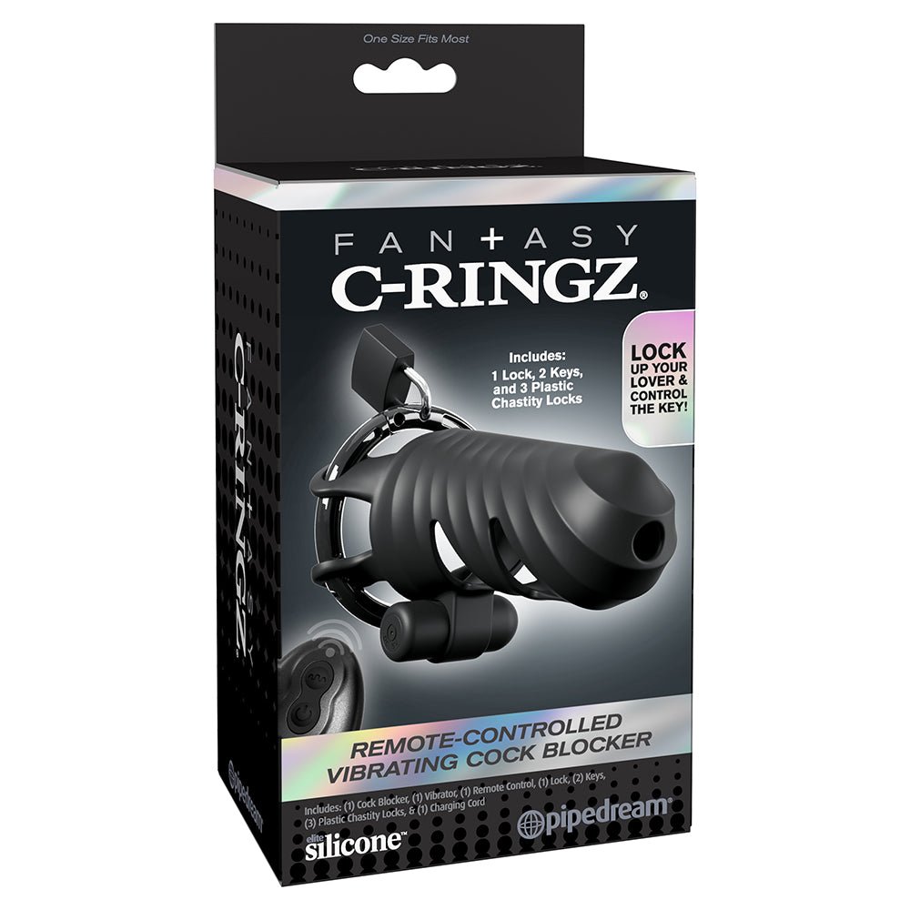 Fantasy C-Ringz Vibrating Cock Blocker Black