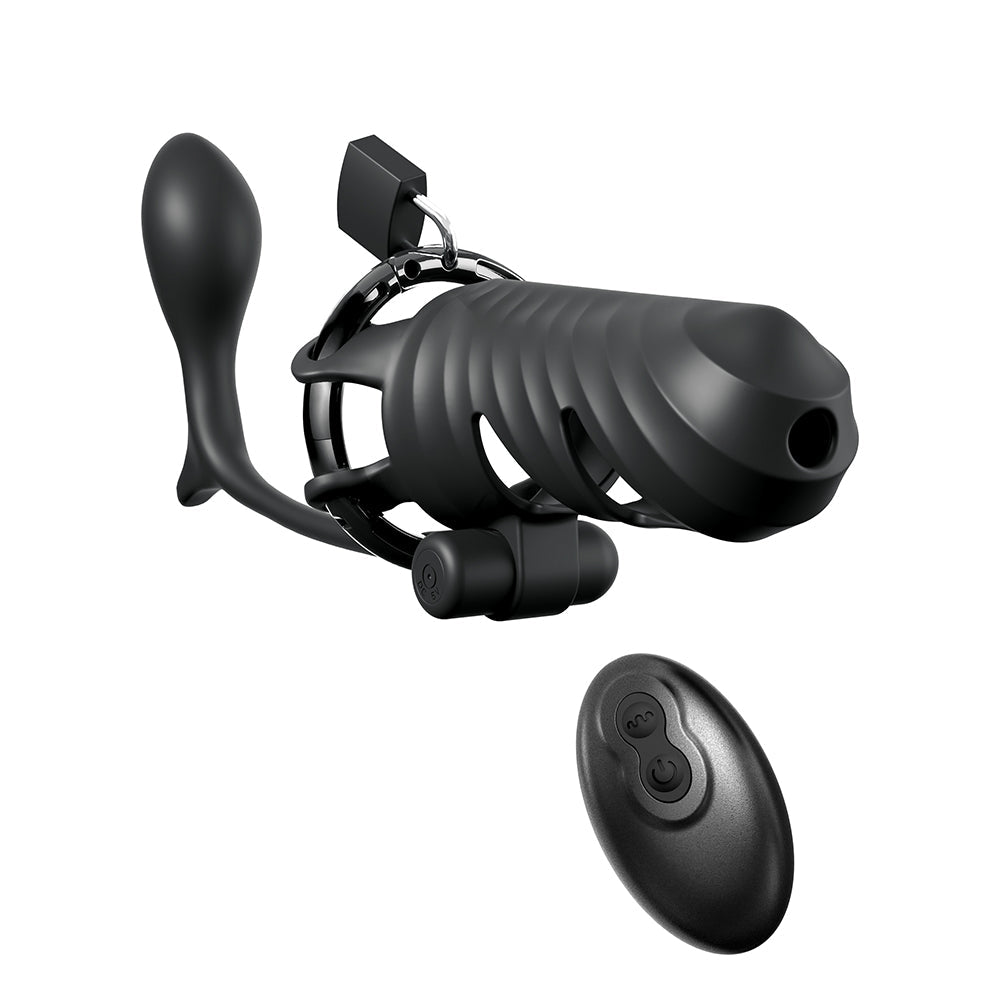 Fantasy C-Ringz Vibrating Cock Blocker With Ass-Gasm Plug Black