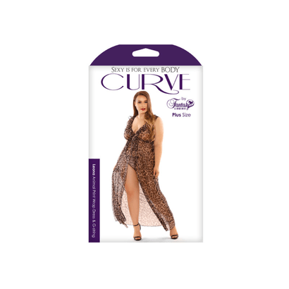 Fantasy LEONA ANIMAL PRINT WRAP DRESS & G - STRING B - P596 - 1X2X - Temptations