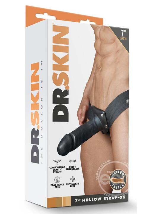 Dr. Skin - 7 Inch Hollow Strap On - Black