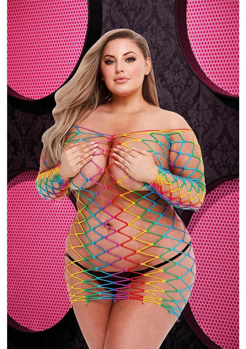 FENCENET RAINBOW MINI DRESS - Q - Temptations