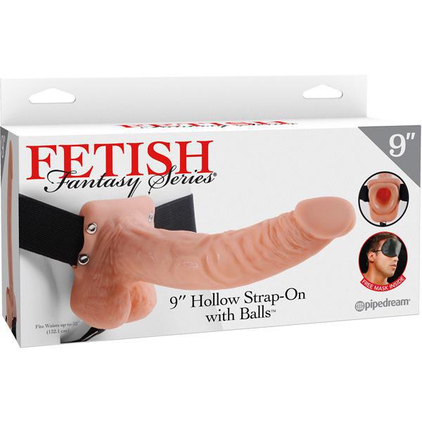 Fetish Fantasy Series 9" Hollow Strap - On with Balls Flesh - Temptations