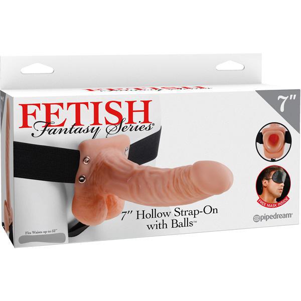 FF 7" Hollow Strap - On with Balls Flesh - Temptations
