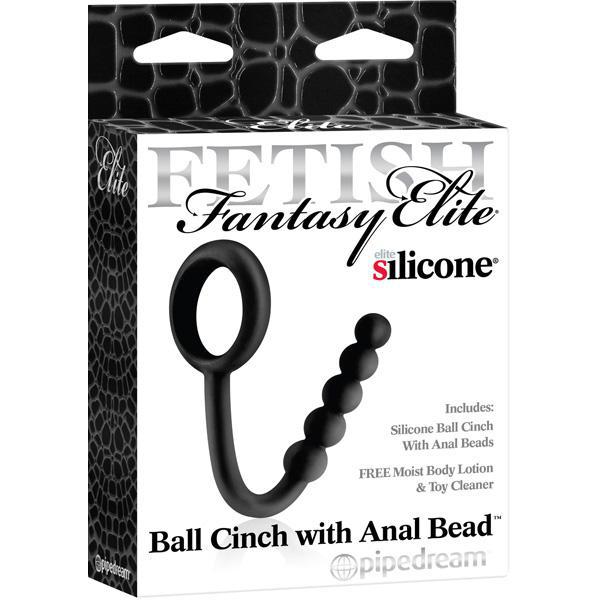 FF Elite Ball Cinch with Anal Bead Black - Temptations
