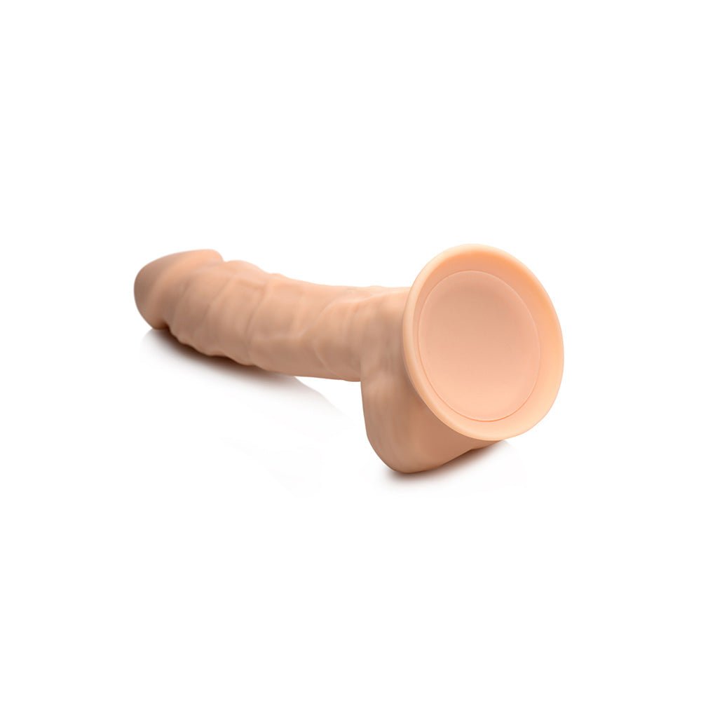 Fleshstixxx 8" Vibrating Silicone Dildo With Balls Light