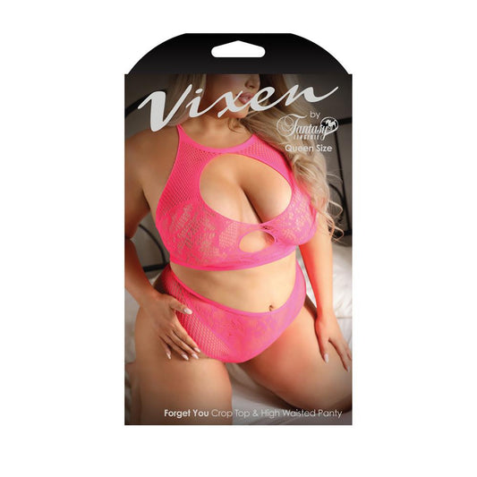 Forget You Crop Top & High Waisted Panty Queen Size - Temptations
