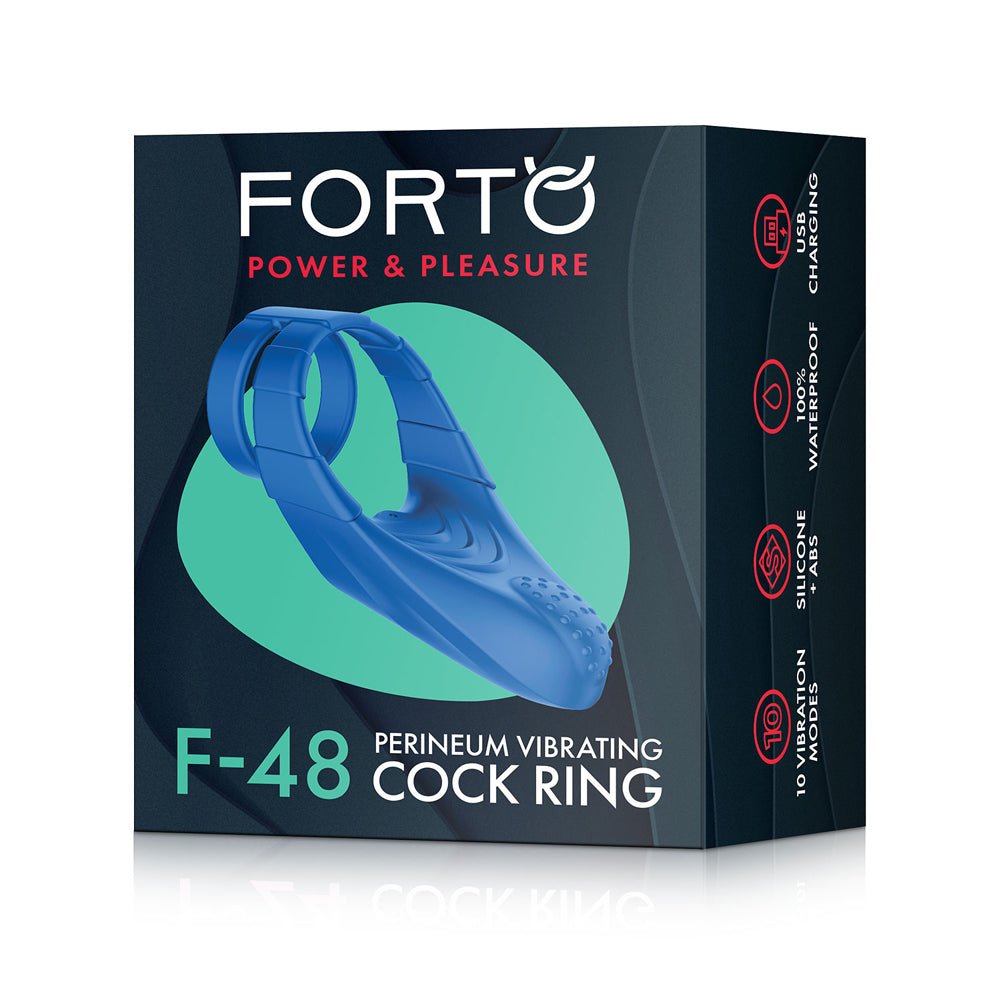 Forto F-48: Vibrating Perineum Double C-Ring Blue