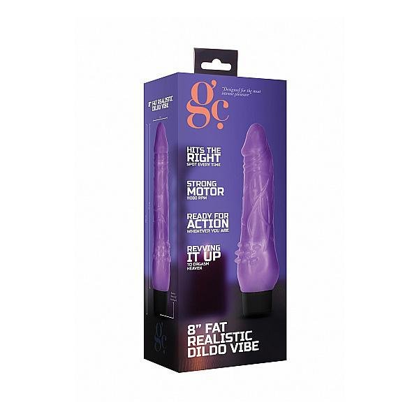 GC 8" Fat Realistic Dildo Vibe Purple Discounted - Temptations