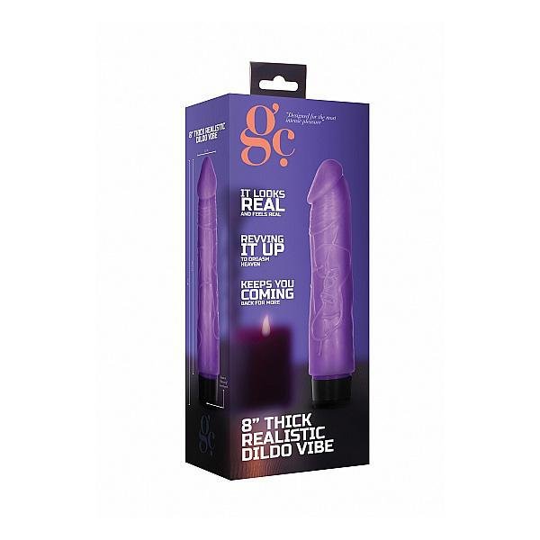 GC 8" Thick Realistic Dildo Vibe Purple - Temptations