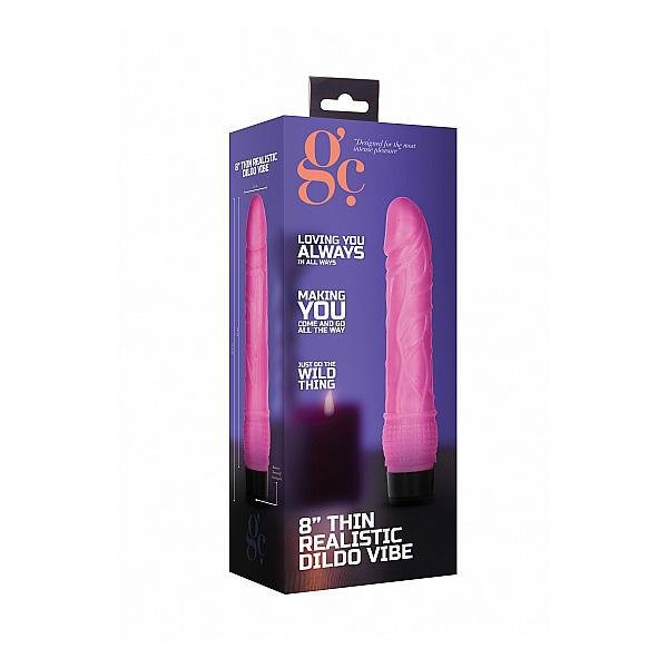 GC 8" Thin Realistic Dildo Vibe Pink - Temptations