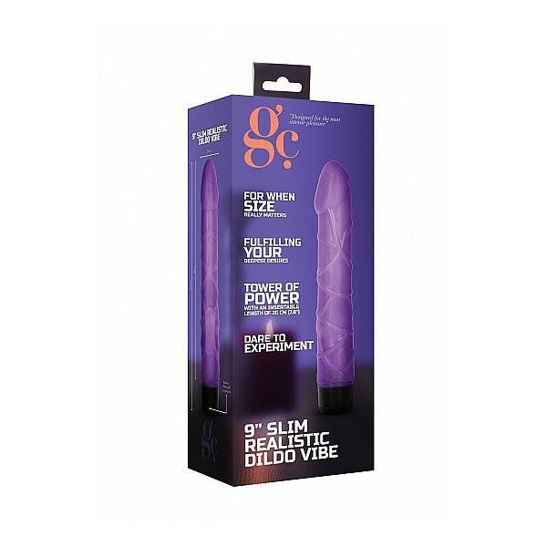 GC 9" Slim Realistic Dildo Vibe Purple - Temptations