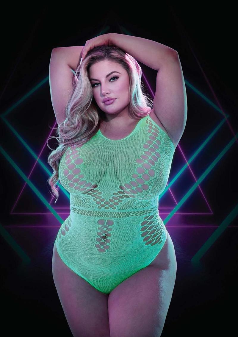 GLOW IN THE DARK TEDDY - PLUS SIZE - Temptations