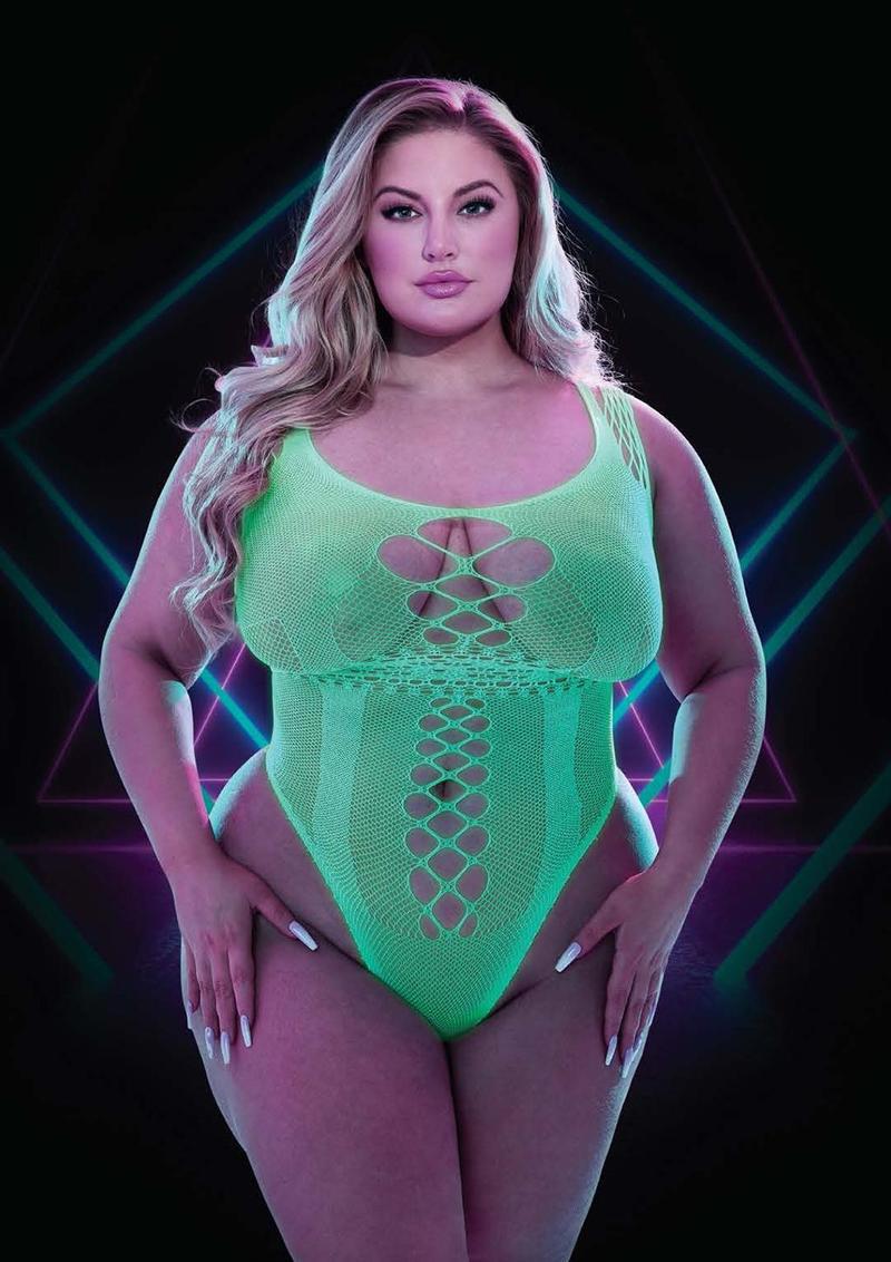 GLOW IN THE DARK TEDDY - PLUS SIZE - Temptations