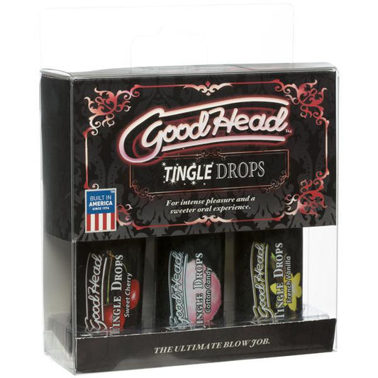 GOODHEAD TINGLE DROPS 3 - PACK SWEET CHERRY COTTON CANDY FRENCH VANILLA - Temptations