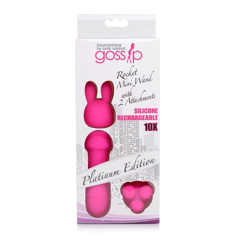 Gossip Mini Wand W/Two Attachments Magenta - Temptations