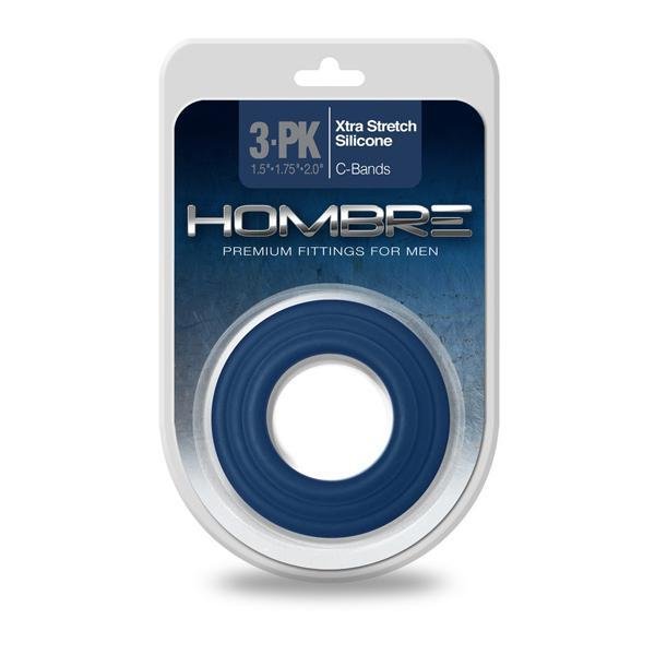 HOMBRE XTRA STRETCH SILICONE C - BANDS 3PK NAVY - Temptations
