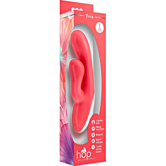 Hop Pleasure Bunnies Jessica Rabbit Silicone Vibe, 8", Pink by Blush Novelties - Temptations