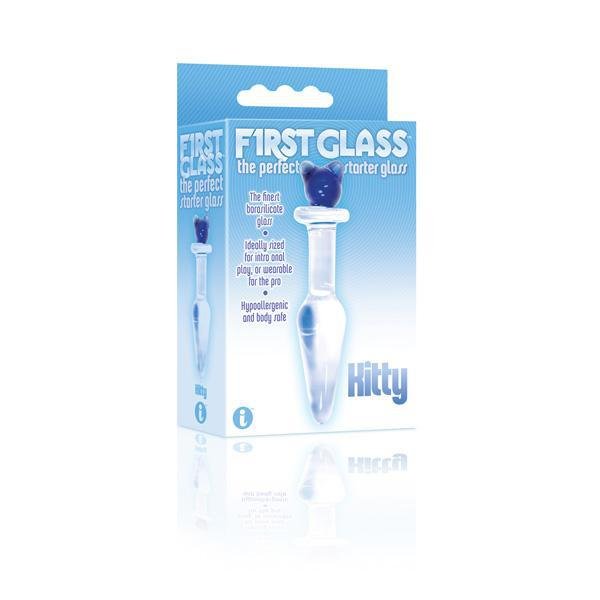 Icon THE 9'S FIRST GLASS KITTY LOVE GLASS BUTT PLUG BLUE - Temptations