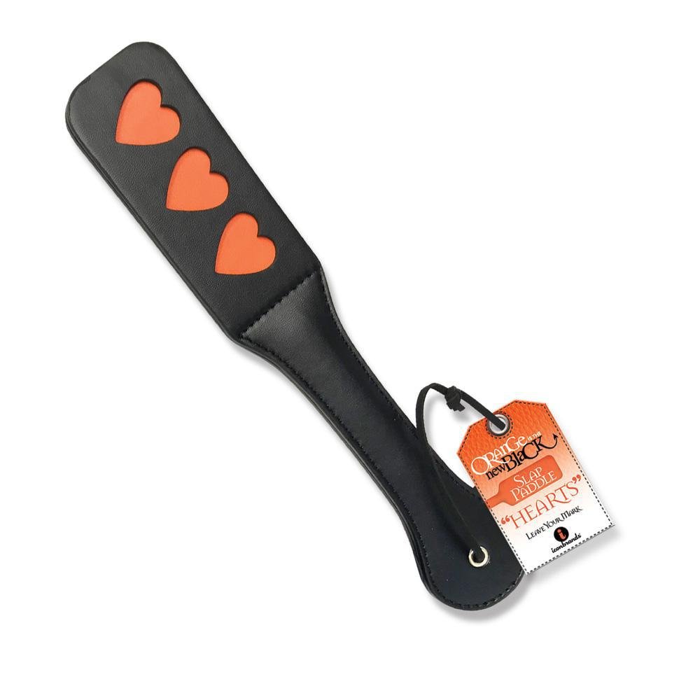 Icon THE 9'S ORANGE IS THE NEW BLACK SLAP PADDLE HEARTS - Temptations