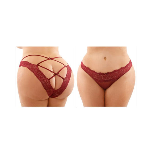 Ivy Lace & Mesh Bikini Panty Queen Size - Temptations