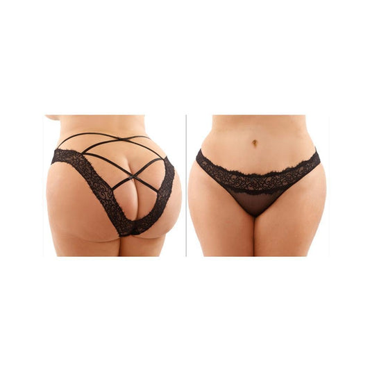 Ivy Lace & Mesh Bikini Panty Queen Size - Temptations