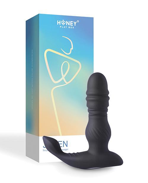 Jaden Thrusting Prostate Massager Vibrating Butt Plug Anal Sex Toy - Black - Temptations