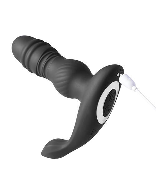 Jaden Thrusting Prostate Massager Vibrating Butt Plug Anal Sex Toy - Black - Temptations