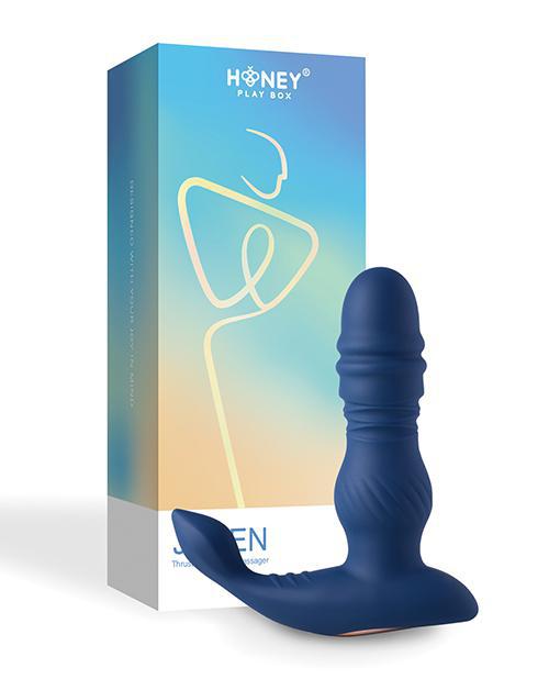 Jaden Thrusting Prostate Massager Vibrating Butt Plug Anal Sex Toy - Blue - Temptations